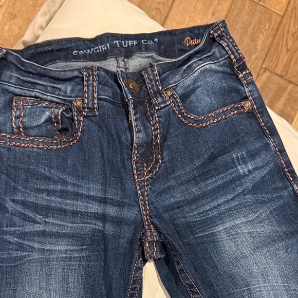 Cowgirl Tuff boot cut Dark Blue Jeans 24x33 - Picture 2 of 5